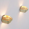Pair of Gold Colored Aluminum Wall Lamps by Jules Wabbes