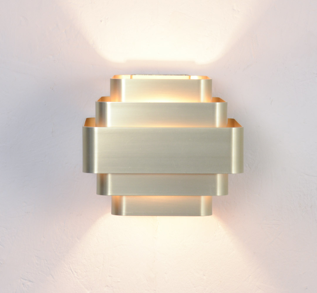 Gold Colored Aluminum Wall Lamp by Jules Wabbes