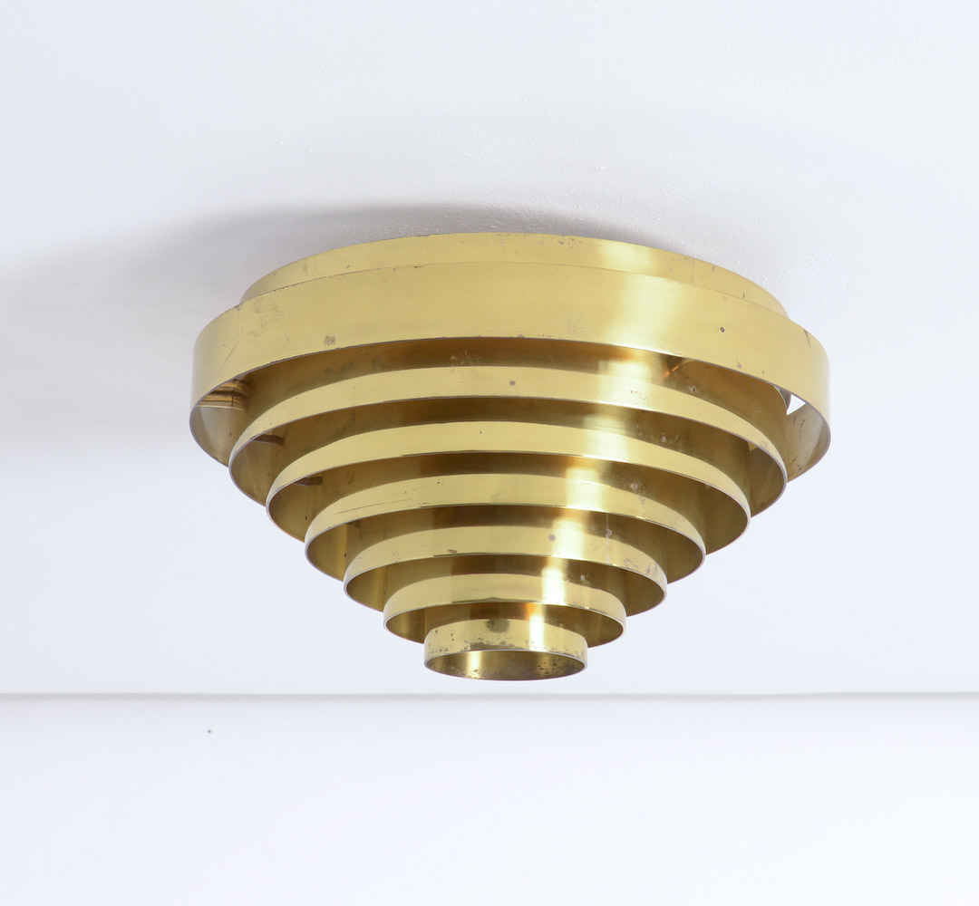Unique Brass Ceiling lamp by Jules Wabbes, 1969