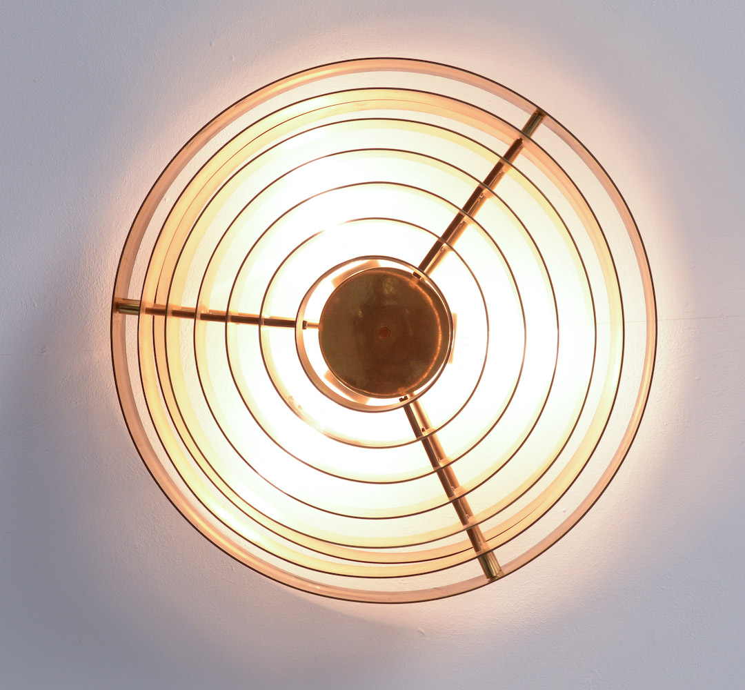 Unique Brass Ceiling lamp by Jules Wabbes, 1969