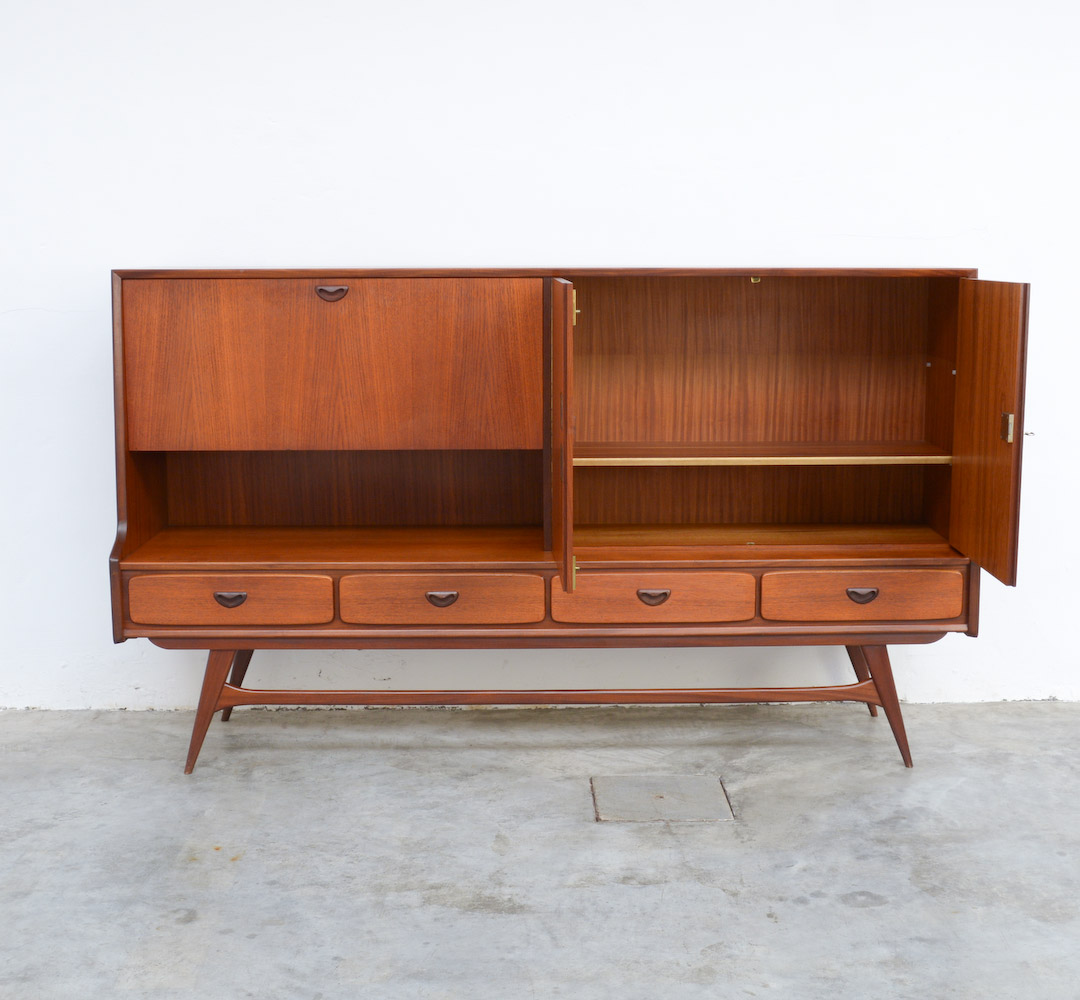 Organic Teak Highboard by Louis Van Teeffelen for Webe