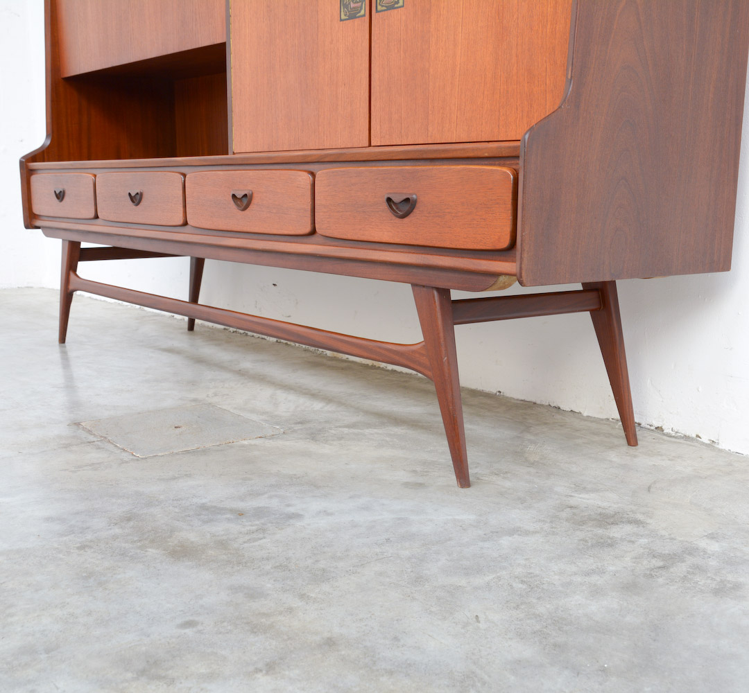 Organic Teak Highboard by Louis Van Teeffelen for Webe