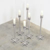 Set of 6 Brutalist Aluminum Candleholders
