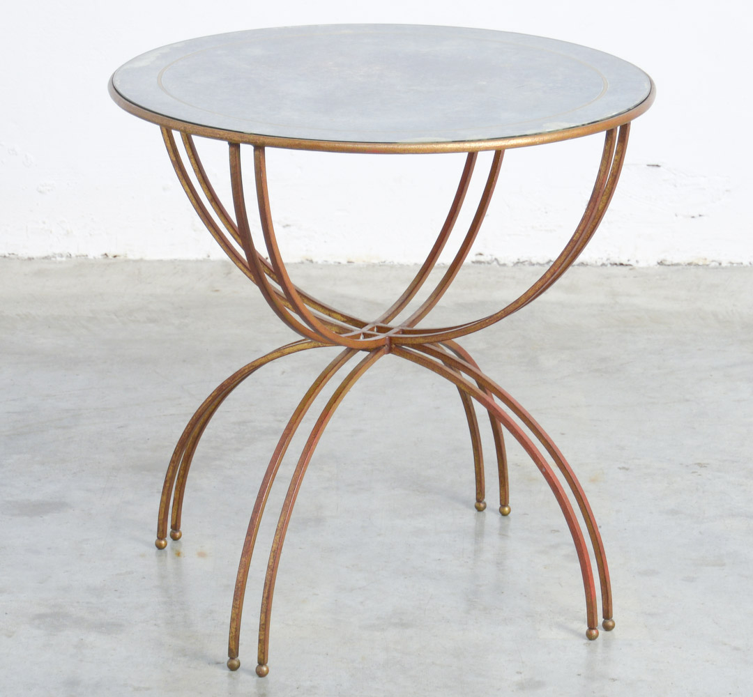Maison Baguès Gilded Iron Side Table, Interbellum
