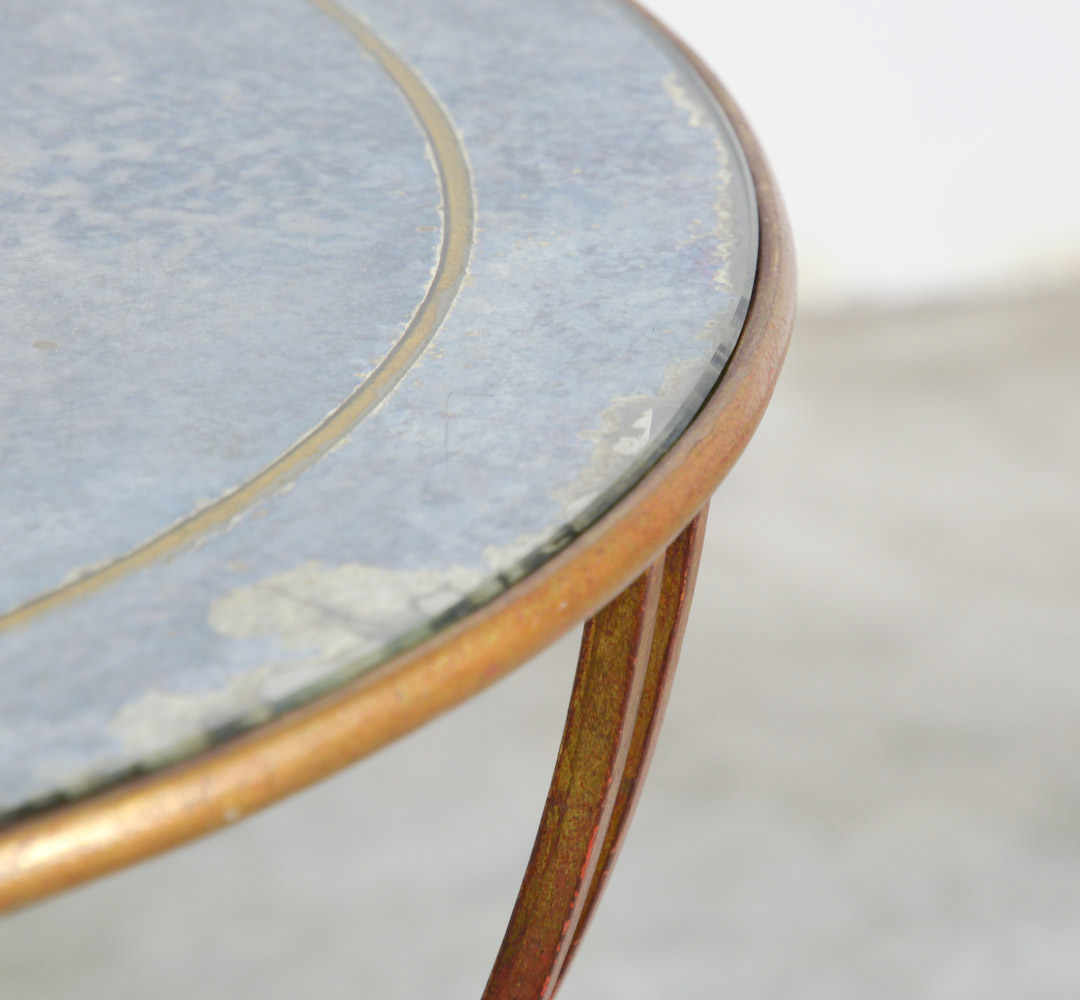 Maison Baguès Gilded Iron Side Table, Interbellum