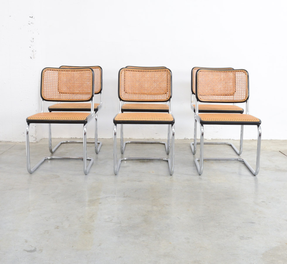 Set of 6 ‘Cesca’ B32 Side Chairs by Marcel Breuer for Thonet