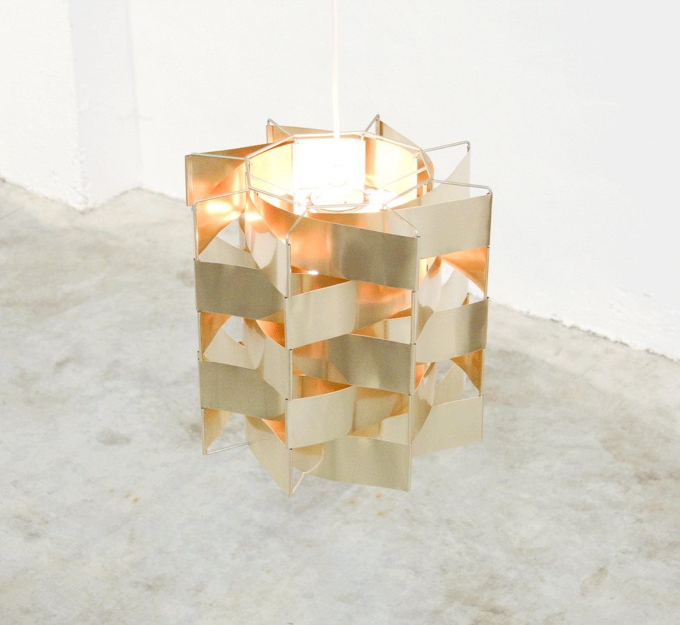 Gold Coloured Pendant Lamp by Max Sauze