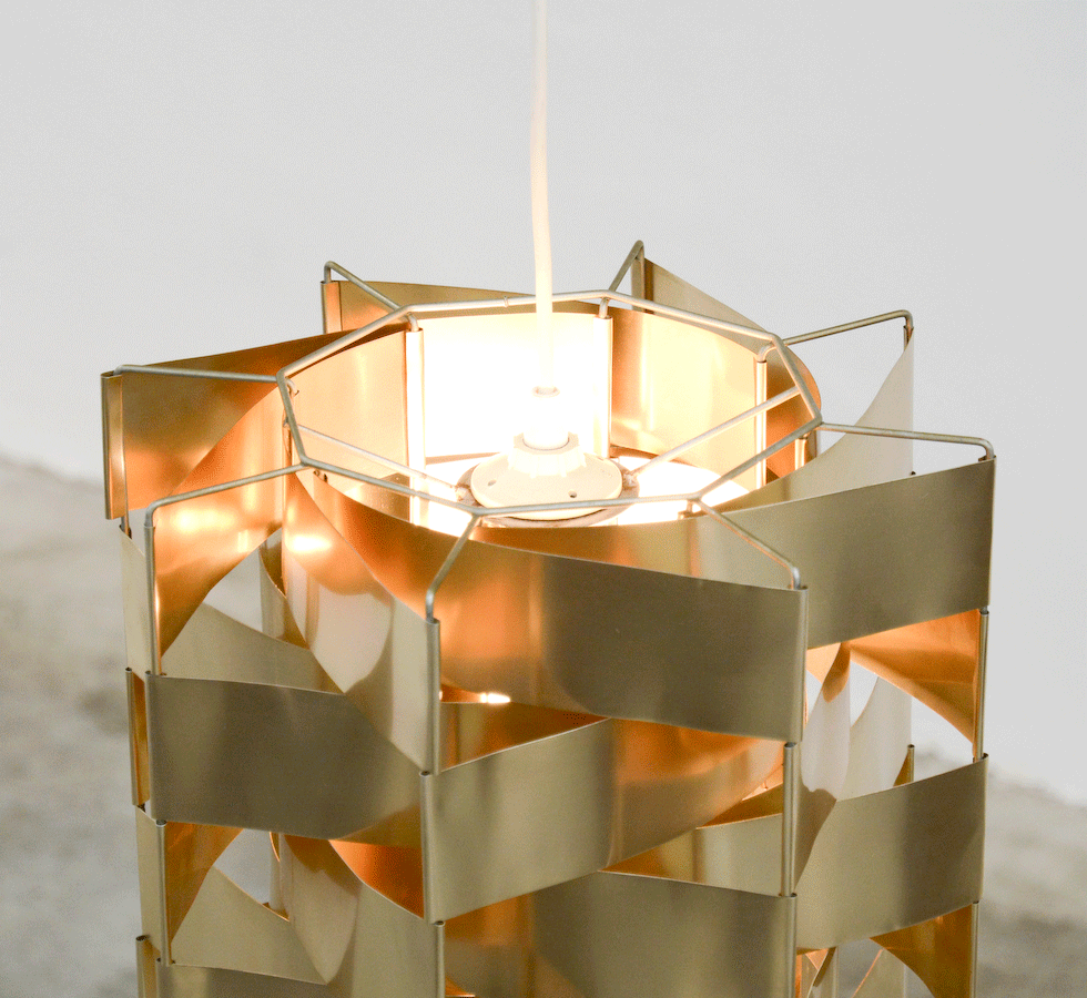 Gold Coloured Pendant Lamp by Max Sauze