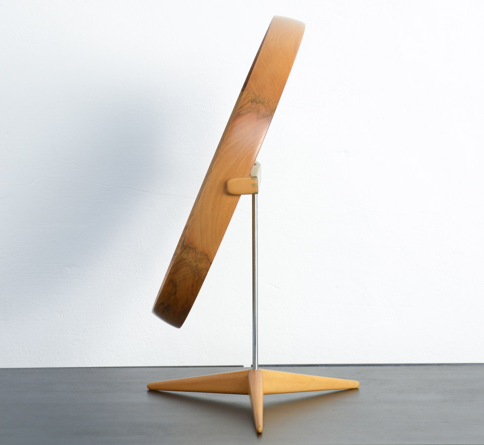 Walnut Table Mirror by Uno and Osten Kristiansson for Luxus