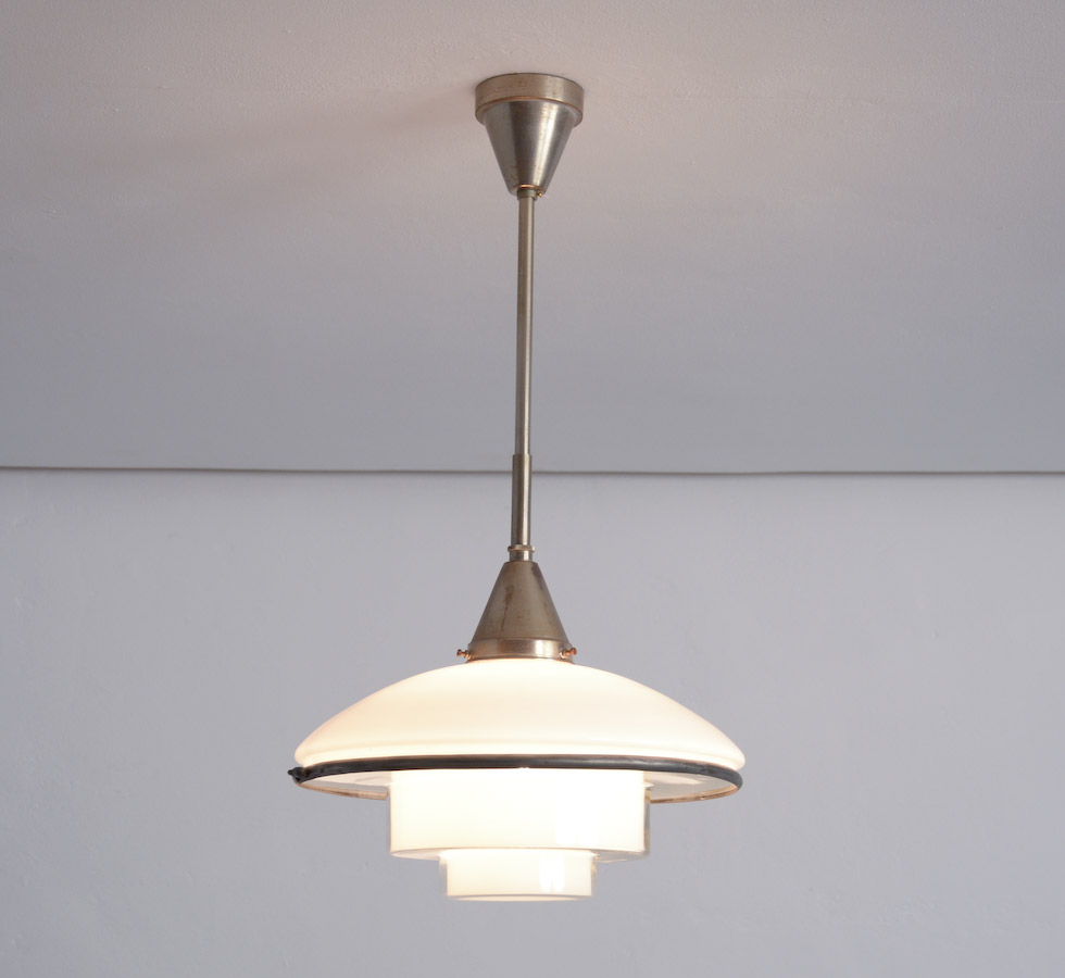 Glass Pendant Lamp by Otto Mueller for Sistrah Licht