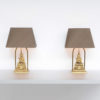 Stylish Pair of Gilded Bronze Buddha Table Lamps