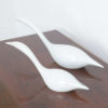 Pair of White Glass Bird Sculptures by Livio Seguso for Seguso A.V.