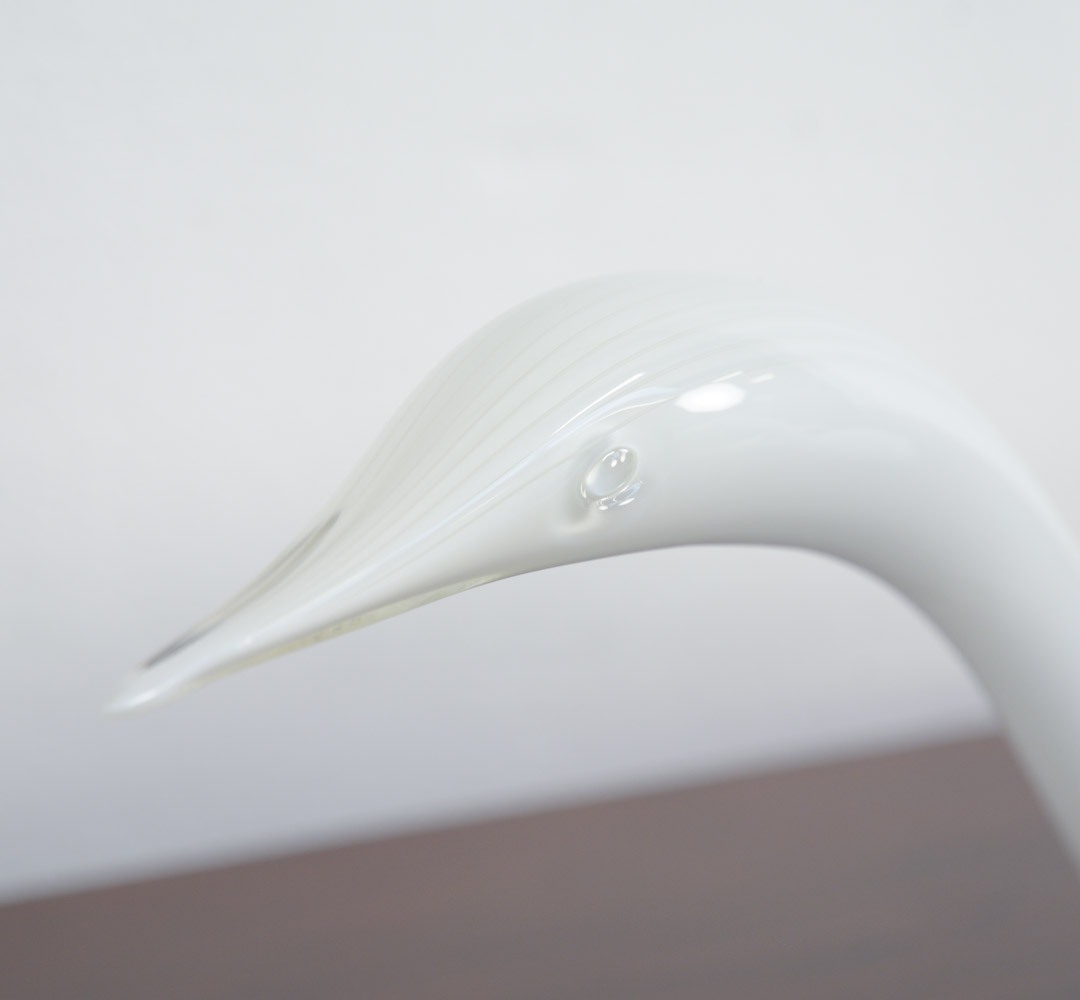 Pair of White Glass Bird Sculptures by Livio Seguso for Seguso A.V.