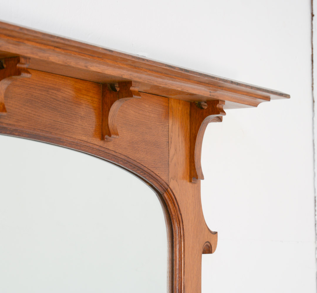 Giant Art Nouveau Mirror with Console attr. to Gustave Serrurier-Bovy