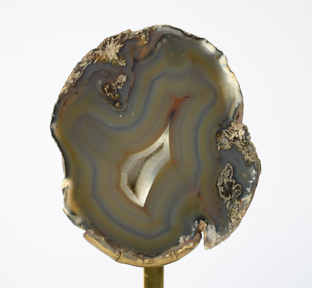 Small Brass & Agate Sculpture inspired by Willy Daro, 1970s