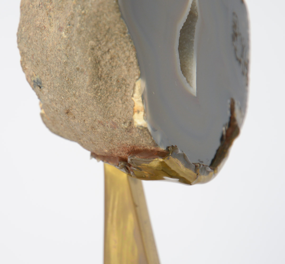 Small Brass & Agate Sculpture inspired by Willy Daro, 1970s