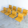 Set of 8 Leather Soft Pad Alu Group Chairs by Eames for Herman Miller