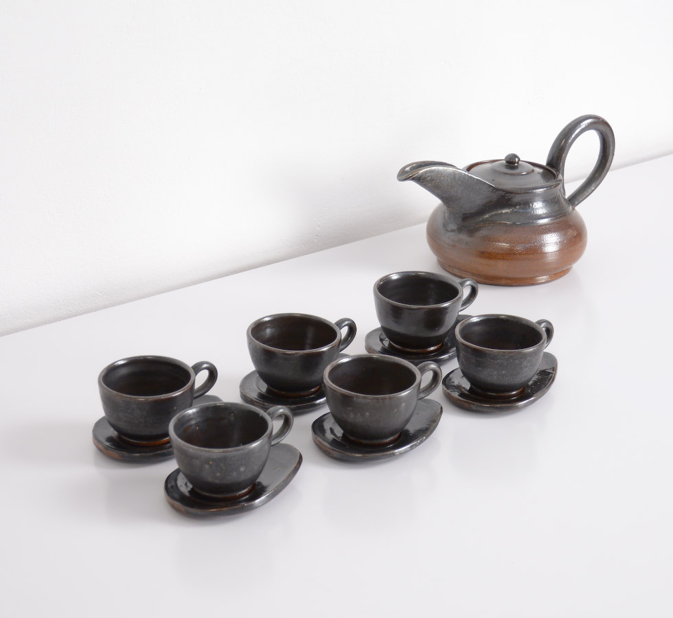 Tea Set by the Belgian Ceramist Marcellus Aubry