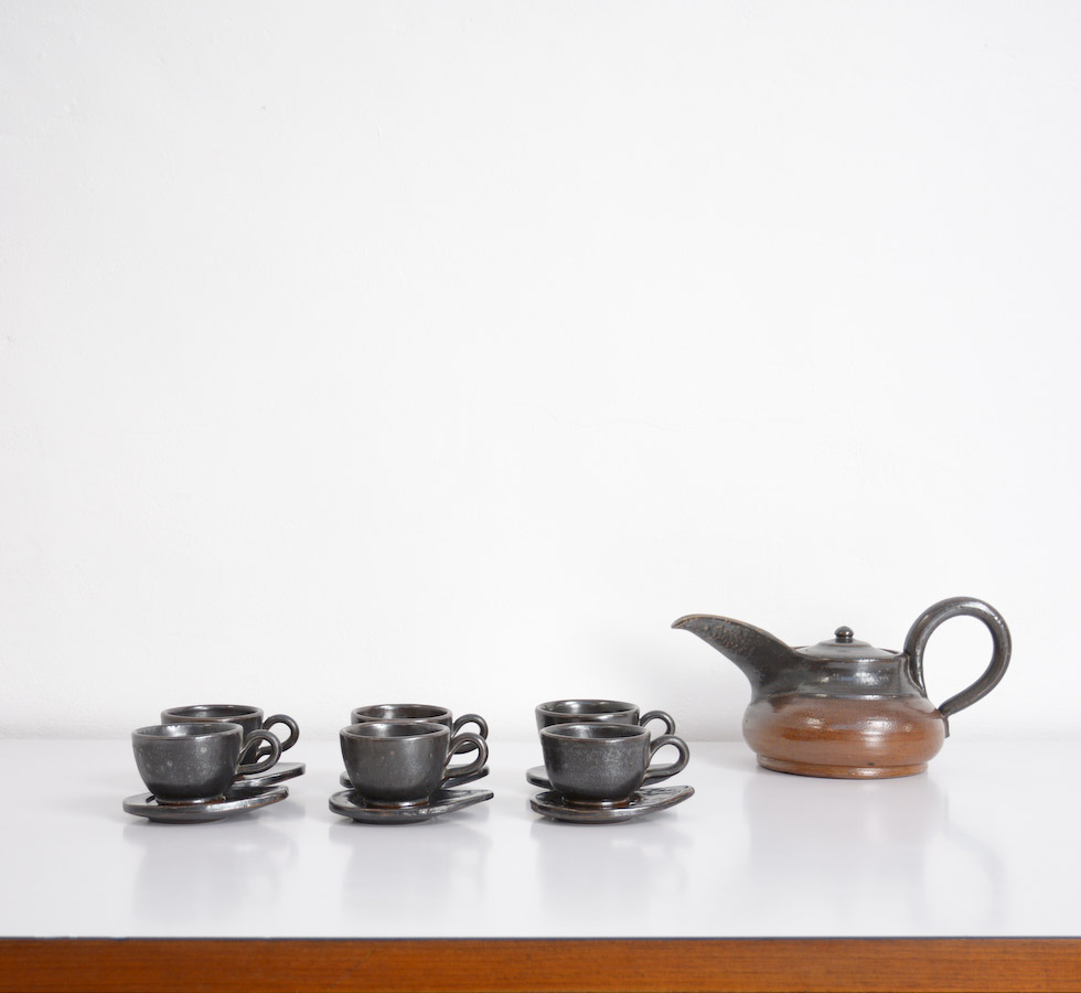 Tea Set by the Belgian Ceramist Marcellus Aubry