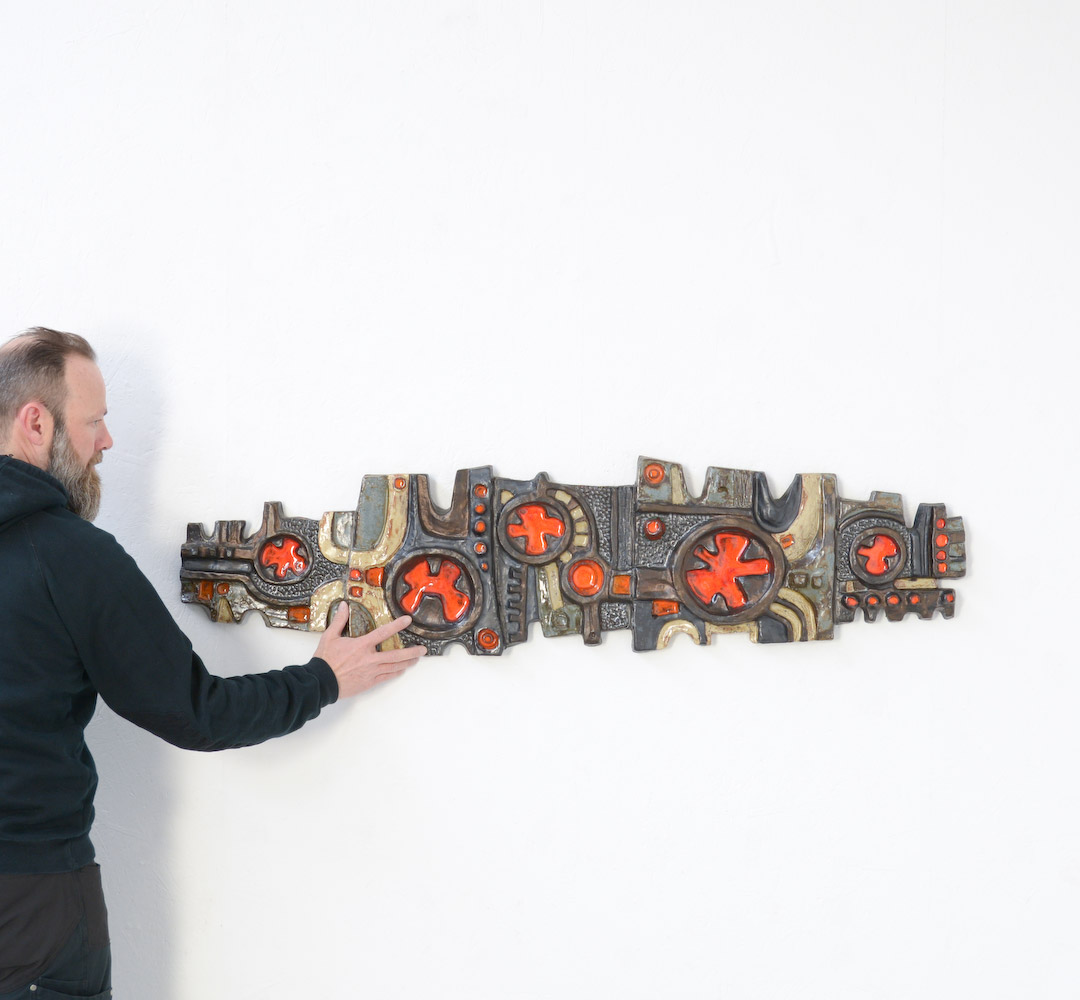 XL Ceramic Wall Sculpture by Elisabeth Vandeweghe for Perignem