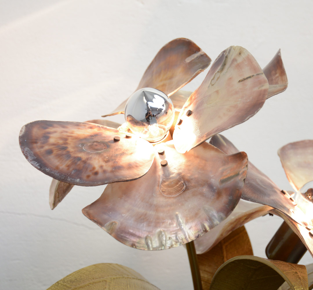 Brass Flower Table Lamp Willy Daro