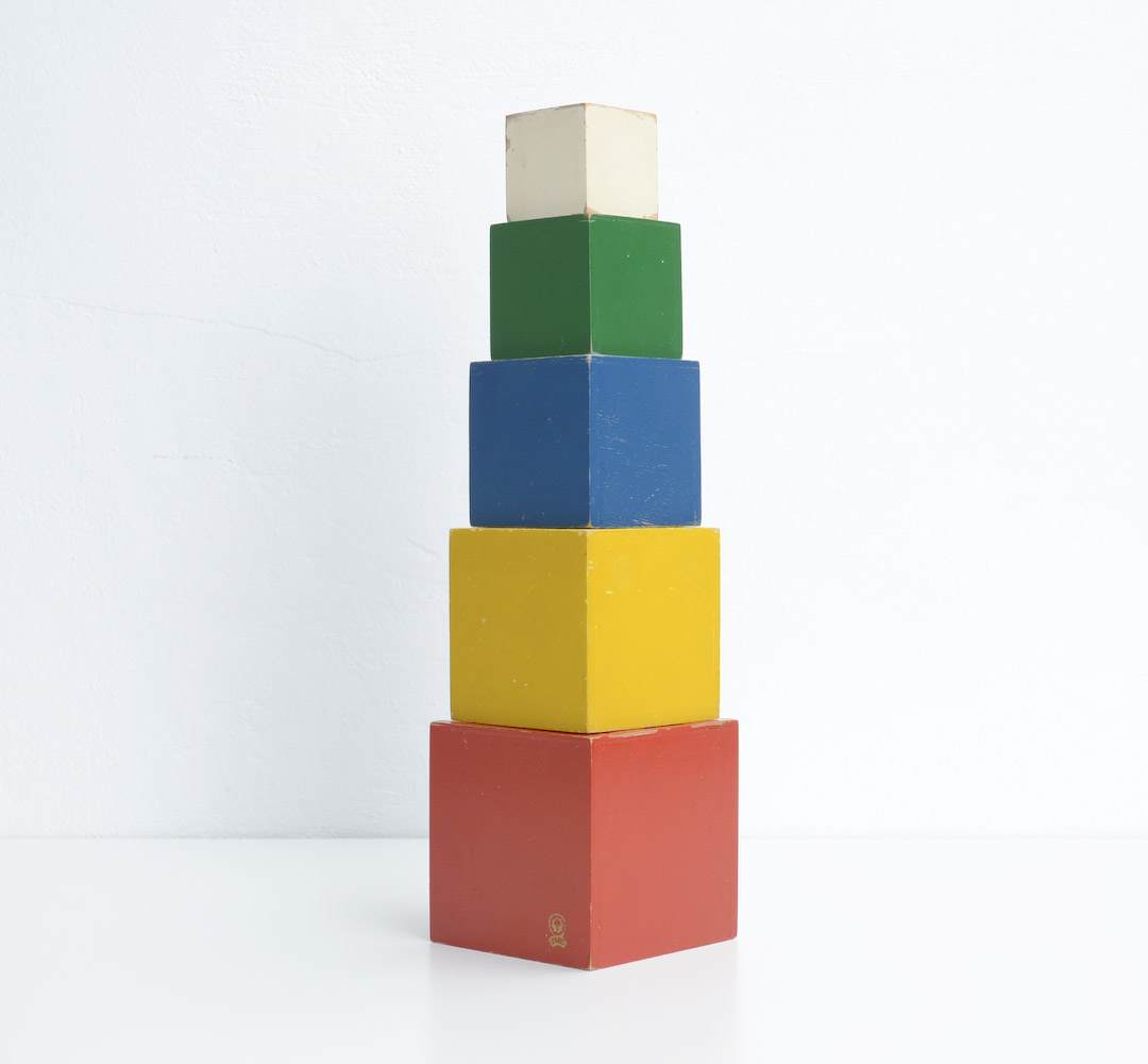 Colorful Set of Wooden Toy Cubes