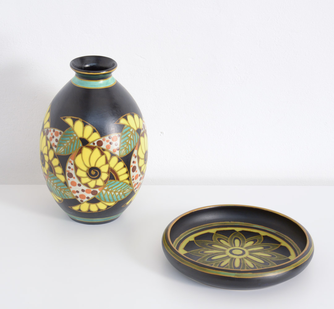 Art Deco Earthenware Vase by Charles Catteau for Boch Keramis