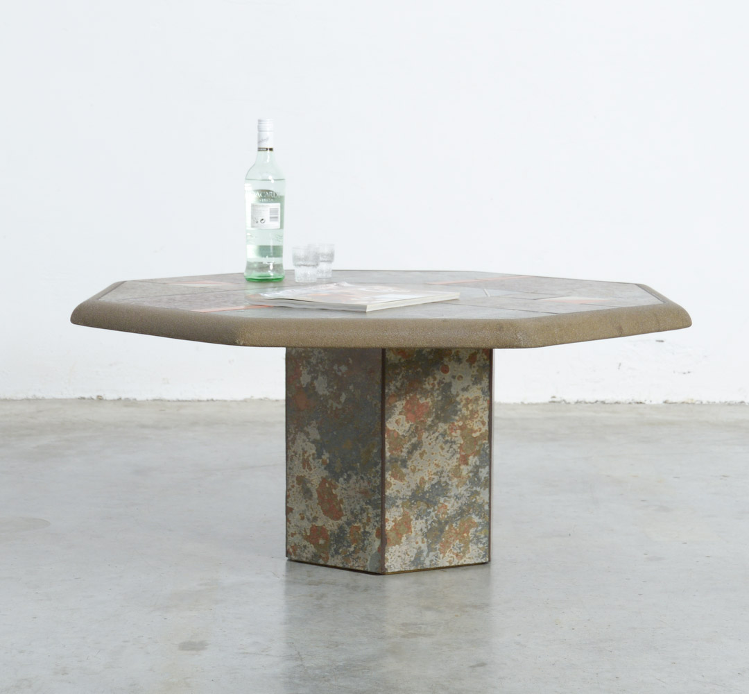 Brutalist Octogonal Coffee Table attr. to Paul Kingma