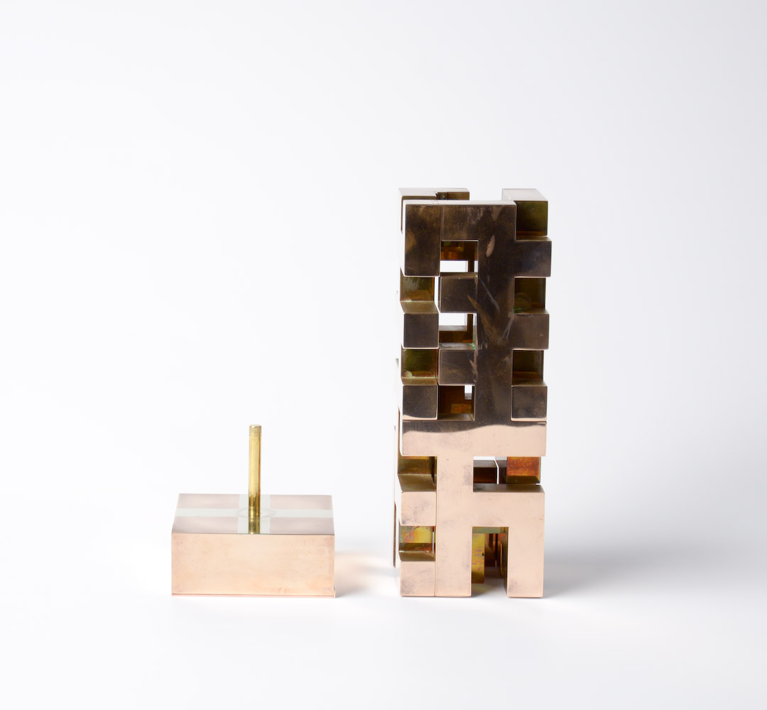 Kinetic Geometric Bronze Sculpture by Launy Christensen