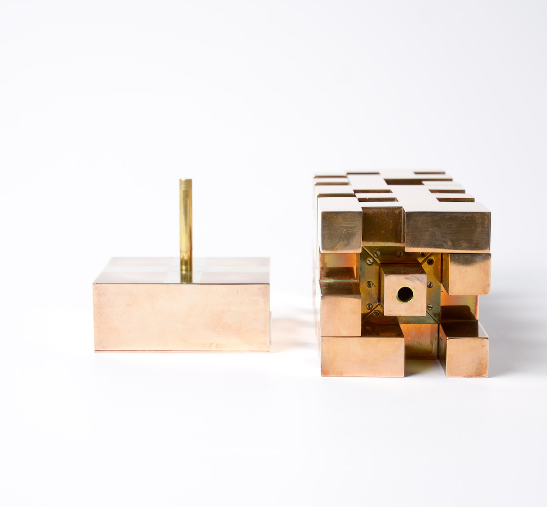 Kinetic Geometric Bronze Sculpture by Launy Christensen