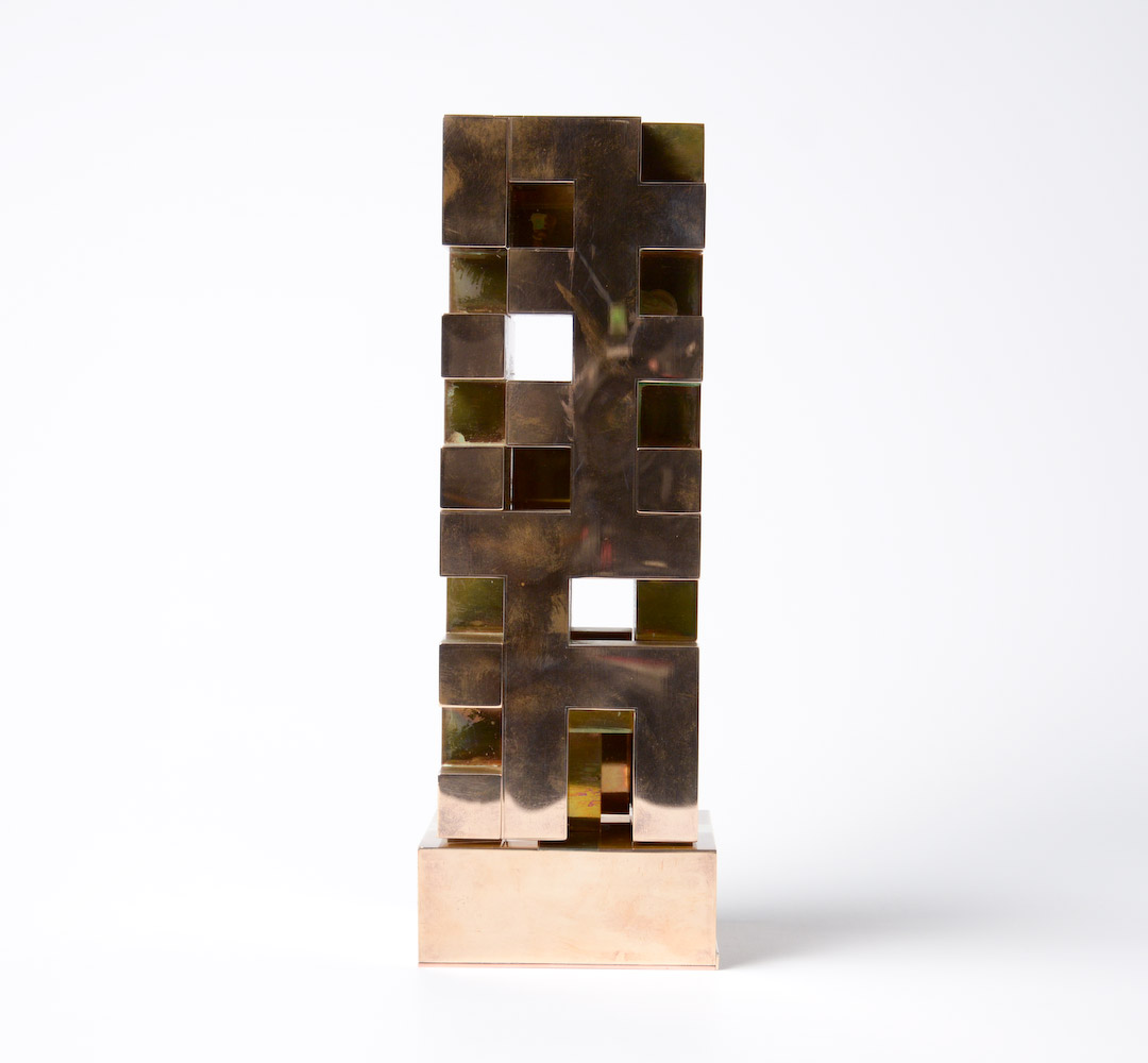 Kinetic Geometric Bronze Sculpture by Launy Christensen