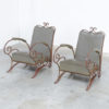 Elegant Pair of Wrought Iron Easy Chairs in the manner of René Drouet