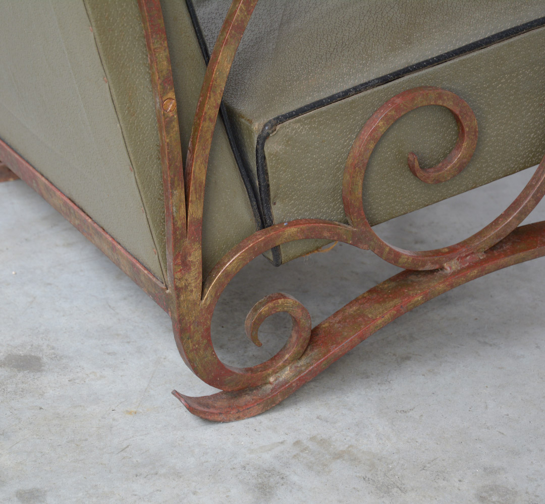 Elegant Pair of Wrought Iron Easy Chairs in the manner of René Drouet