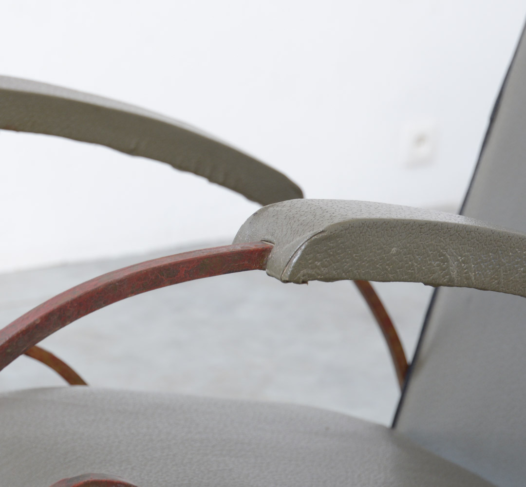 Elegant Pair of Wrought Iron Easy Chairs in the manner of René Drouet