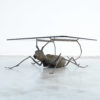 Unique Coffee Table with a Handcrafted Metal Cricket Sculpture Base