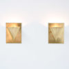 Pair of Geometric Brass Wall Lamps of the 1970s