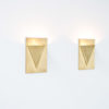 Pair of Geometric Brass Wall Lamps of the 1970s