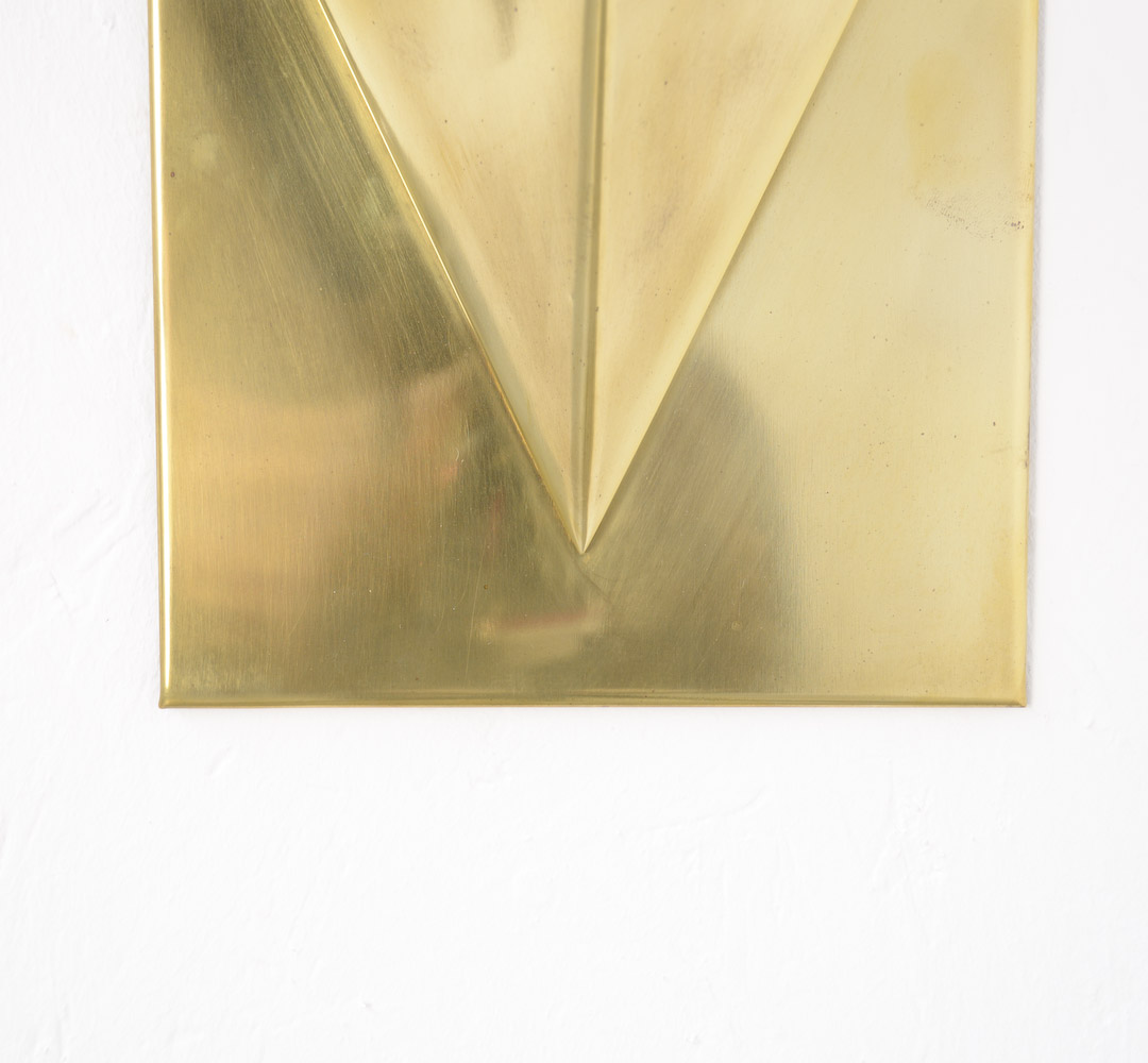 Pair of Geometric Brass Wall Lamps of the 1970s