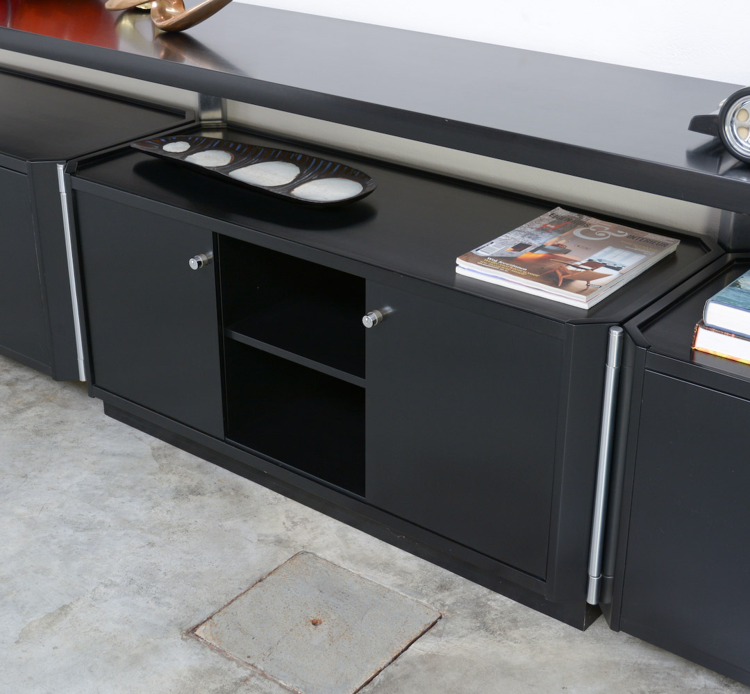 Impressive Black Sideboard by Osvaldo Borsani for Tecno