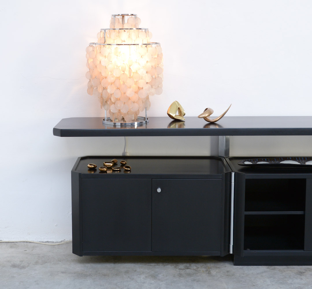 Impressive Black Sideboard by Osvaldo Borsani for Tecno