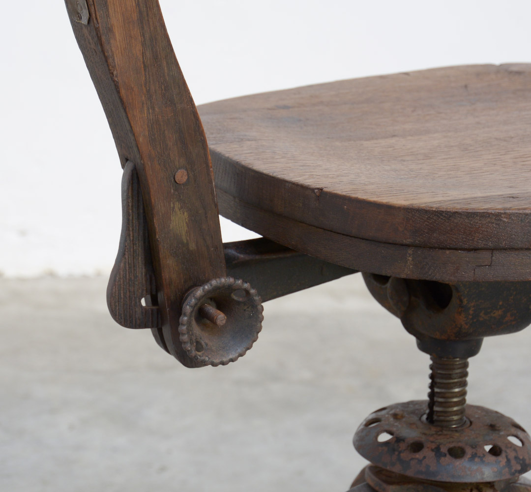 Antique Wooden Desk Chair Vintage Design Point