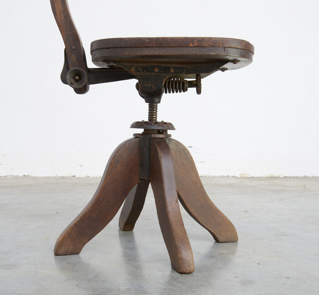 Antique Wooden Desk Chair Vintage Design Point