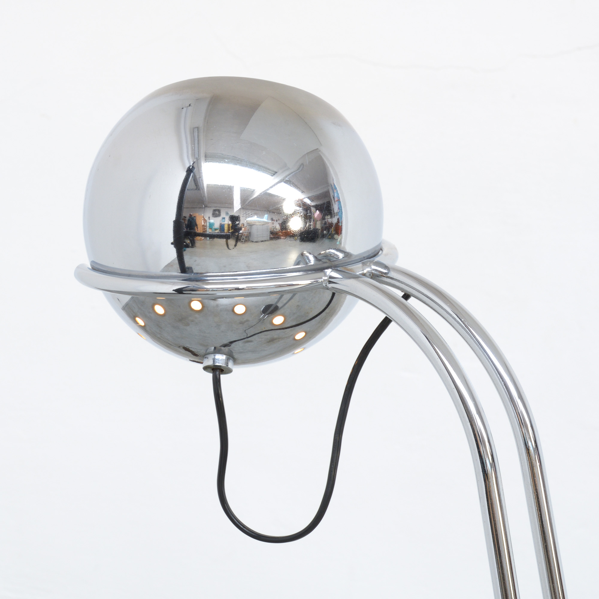Chrome Italian Floor Lamp Vintage Design Point