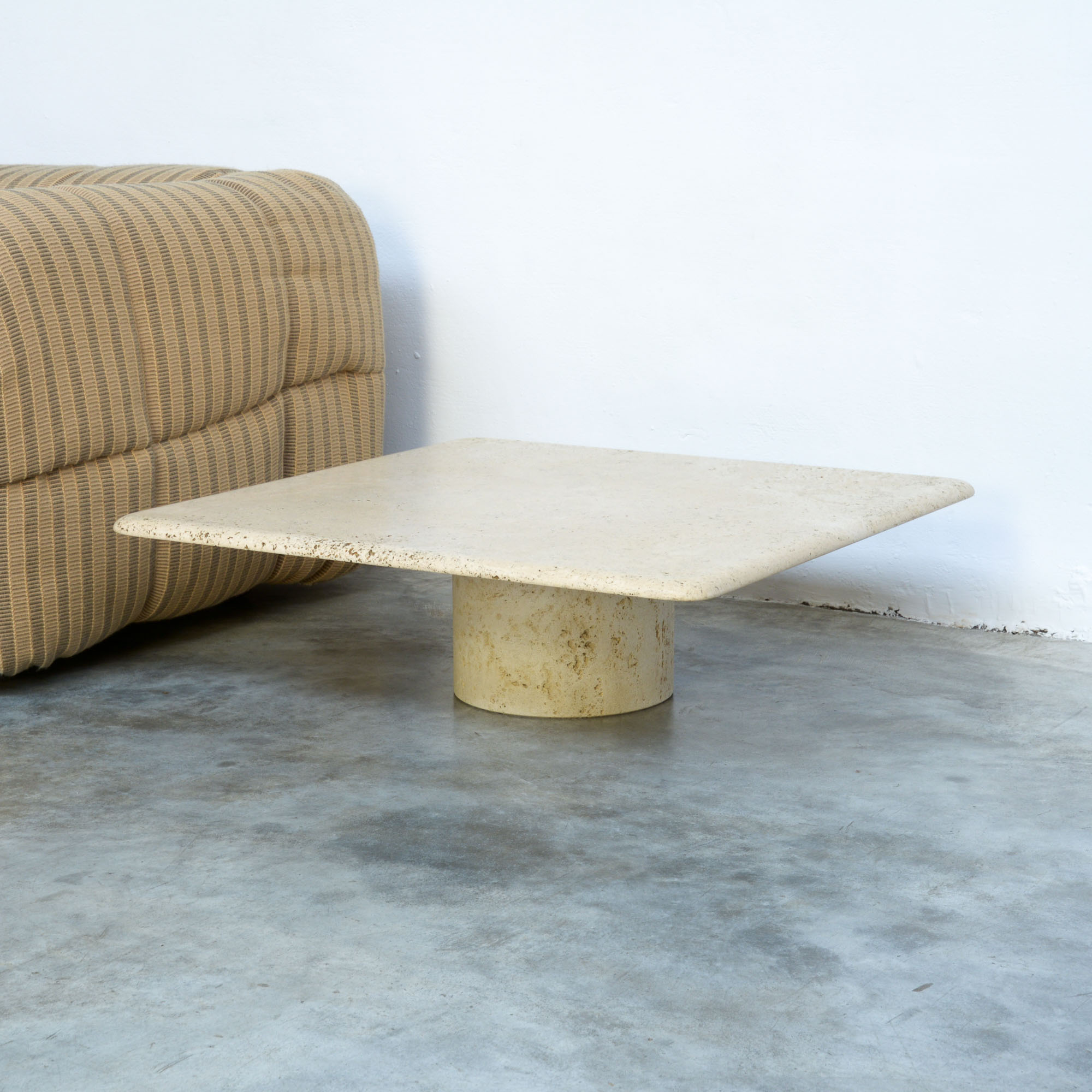 Pair of Travertine Side Tables Vintage Design Point