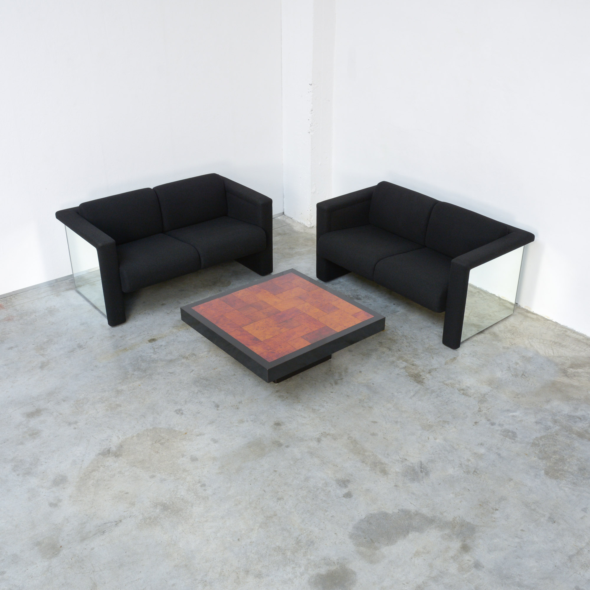 Square Geometric Coffee Table Vintage Design Point