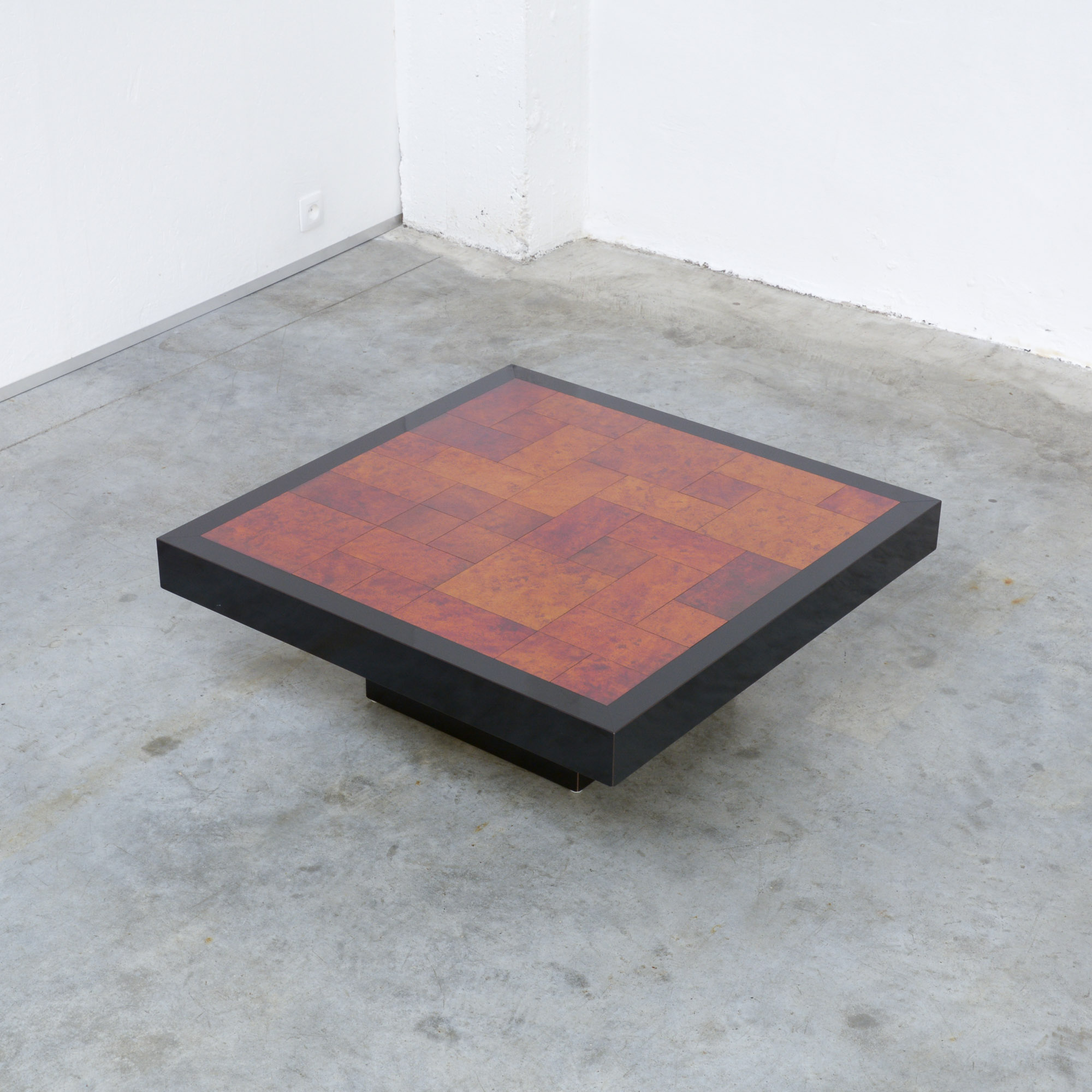 Square Geometric Coffee Table Vintage Design Point