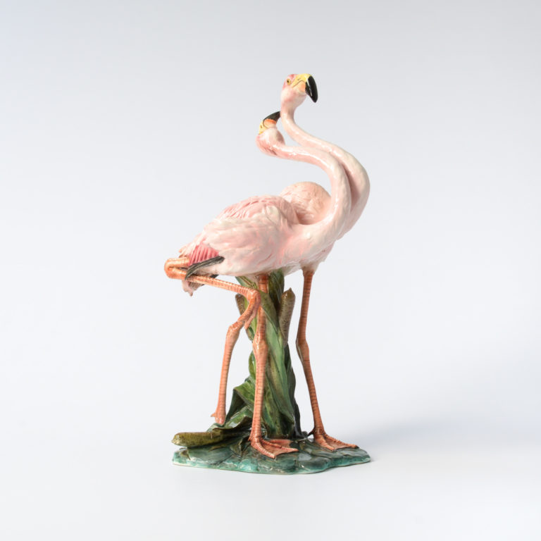 Italian Porcelain Flamingo Statue of the 1950s - Vintage Design Point