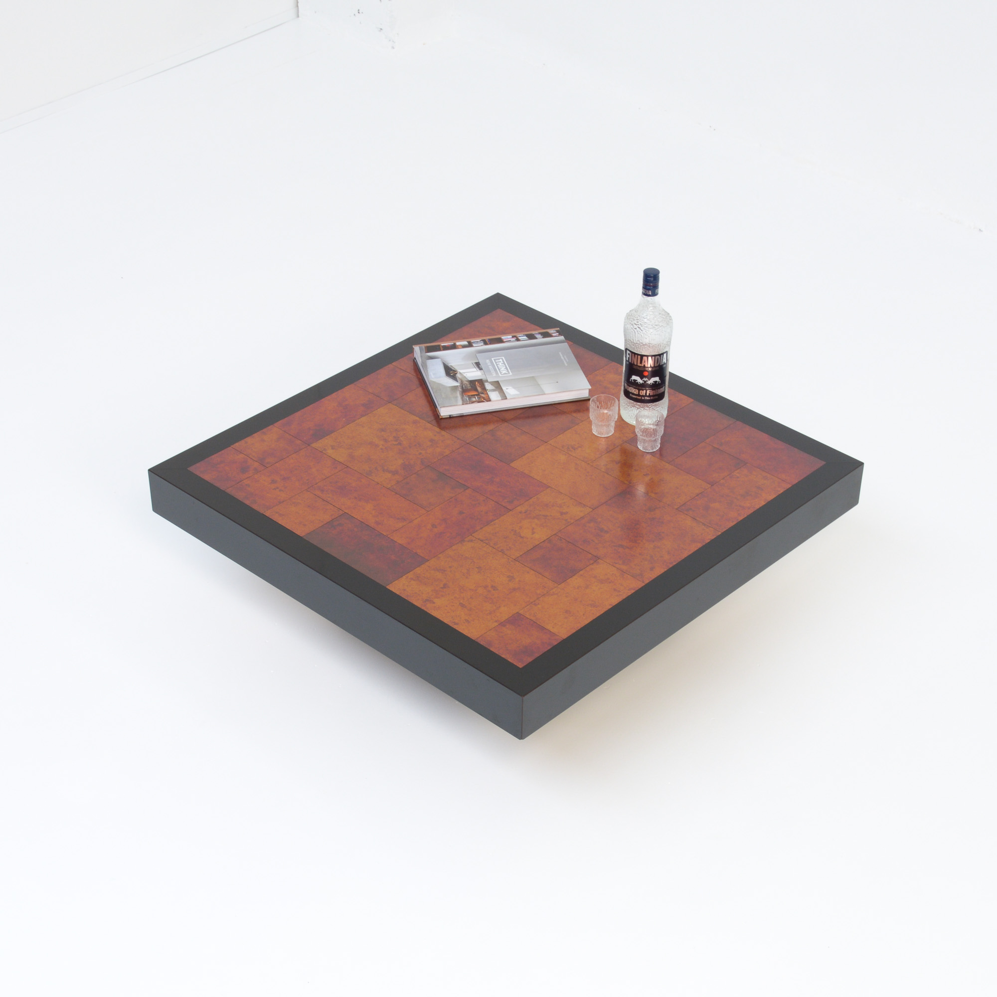 Square Geometric Coffee Table Vintage Design Point