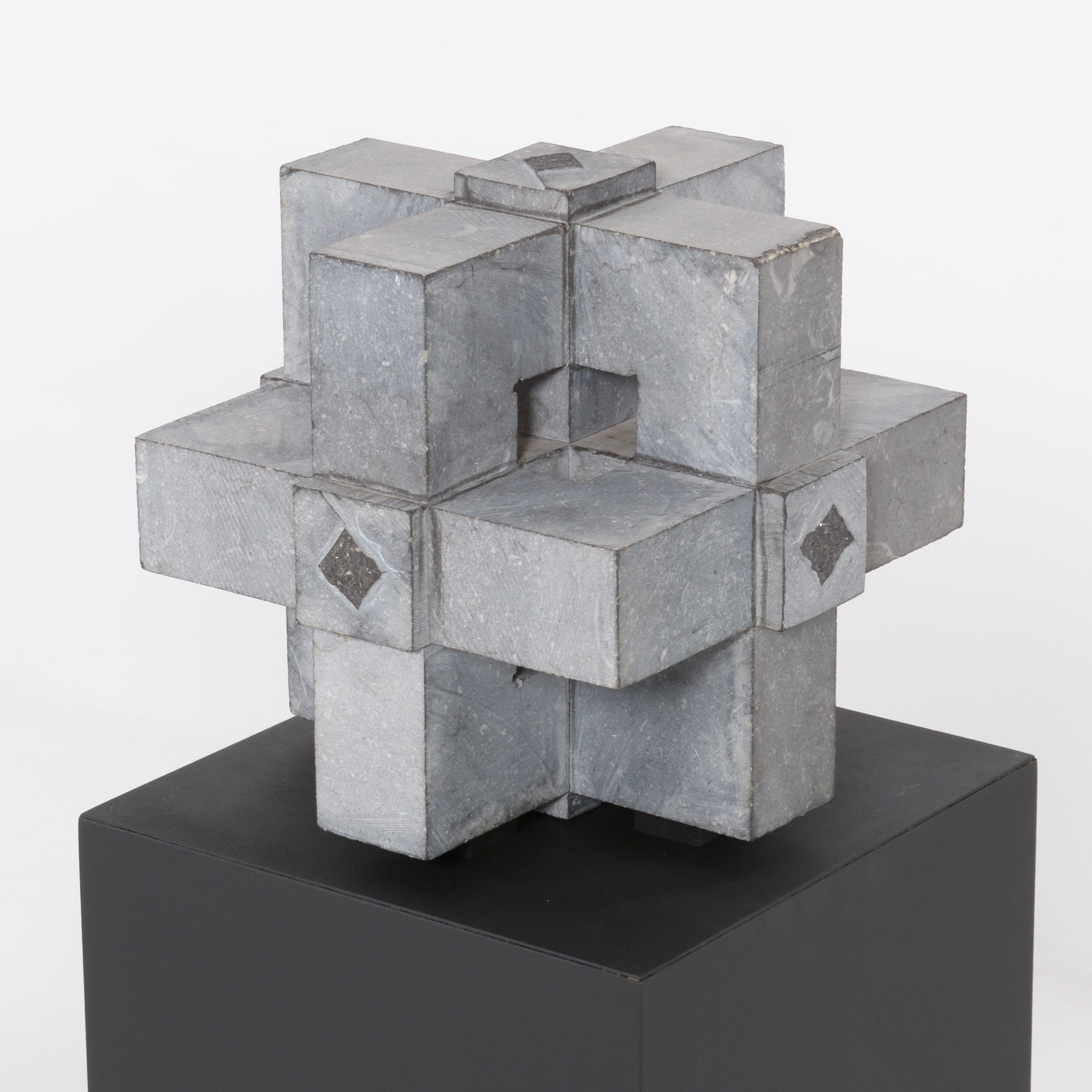 Abstract Cube Sculptures by Jef Mouton Vintage Design Point