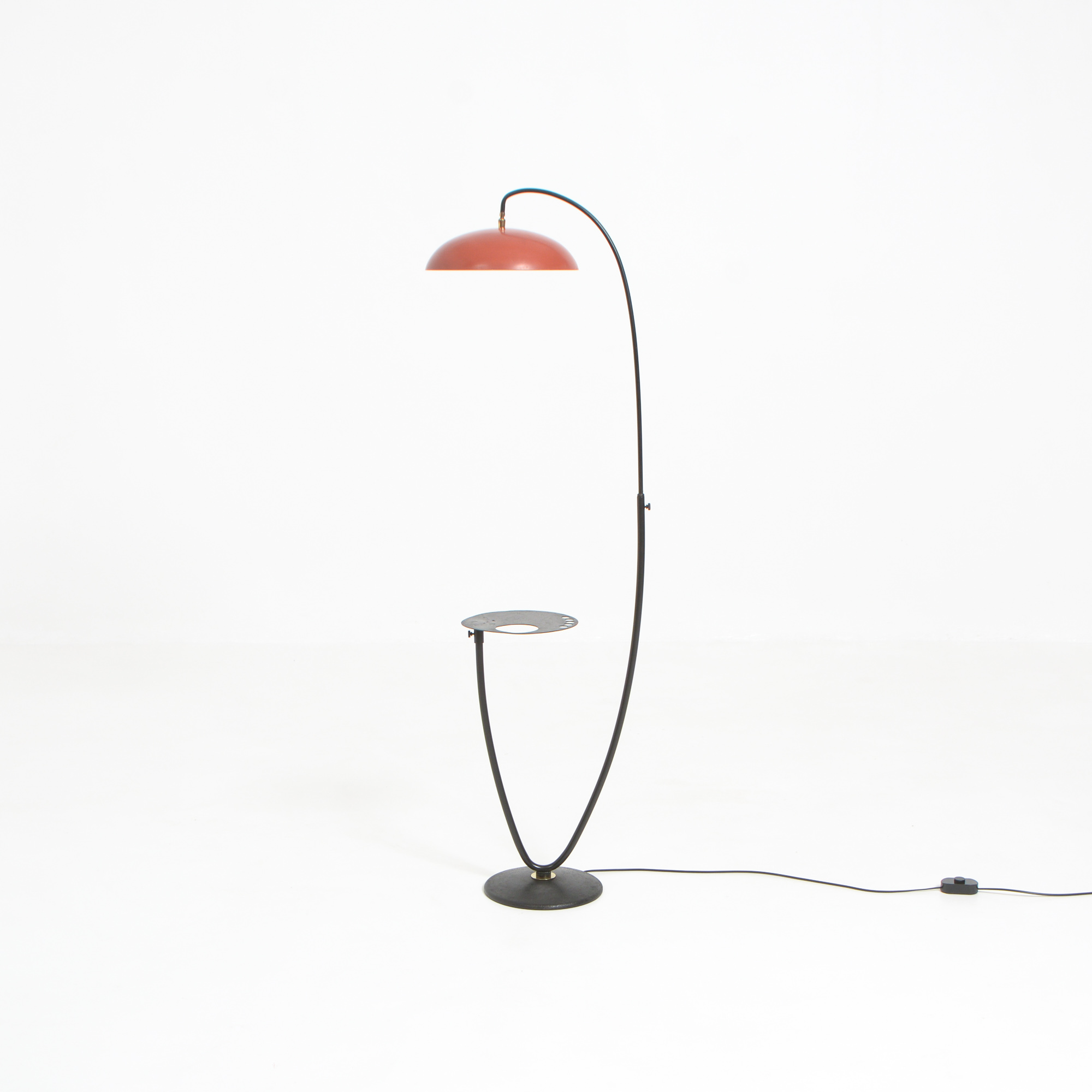 Mid Century Floor Lamp with Side Table Vintage Design Point